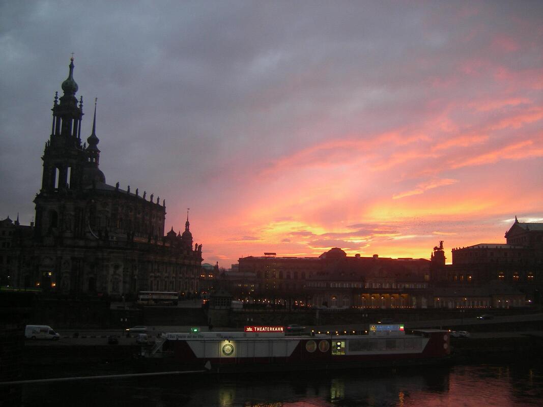 The Elbe at sunset.
