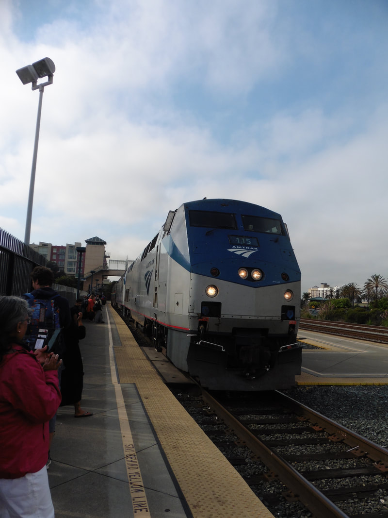 Boarding the California Zephyr from Emeryville in the Bay Area.